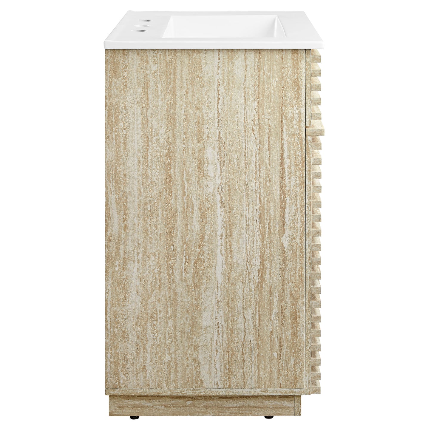 Render 24" Faux Travertine Bathroom Vanity With Sink by Modway EEI-7047-WHI