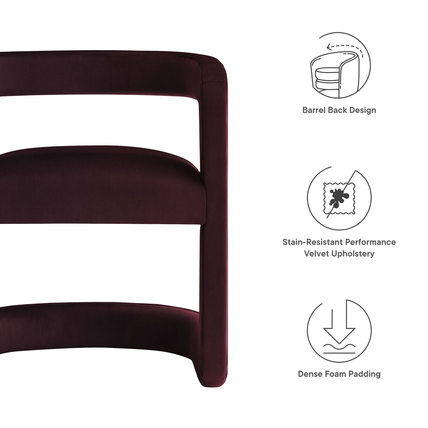 Winslow Barrel Performance Velvet Dining Chair by Modway