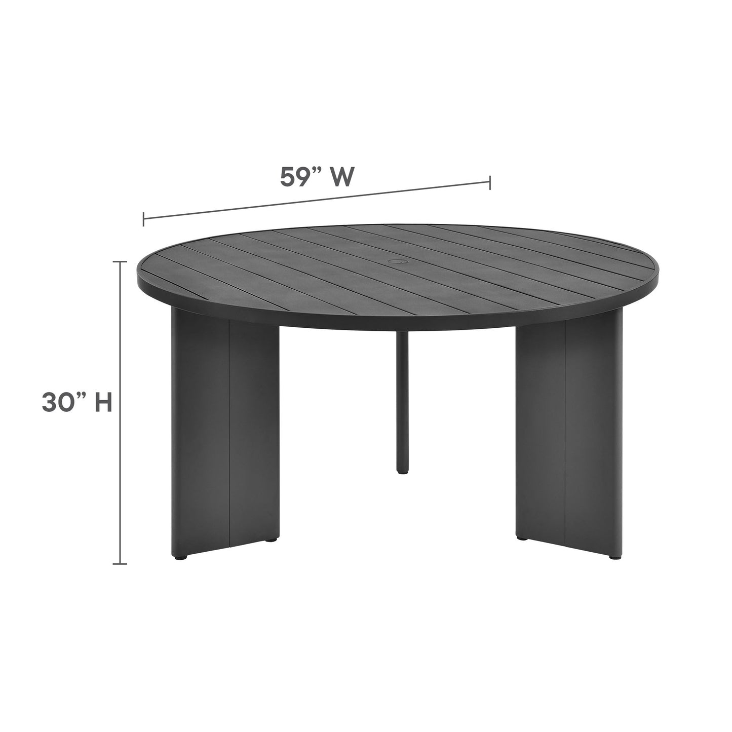 Tahoe Round Outdoor Patio Aluminum Dining Table by Modway EEI-7055-GRY