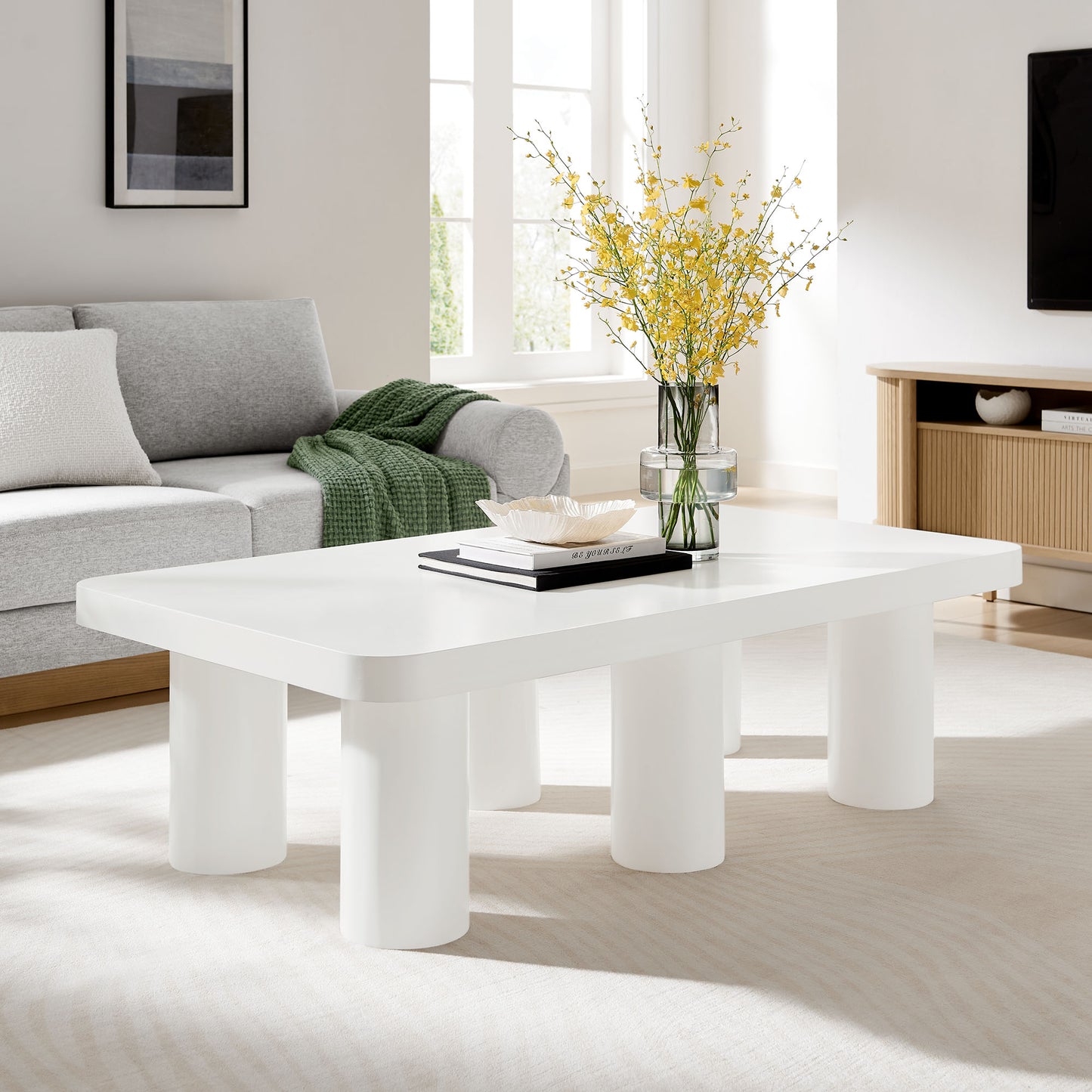 Cleo 54” Rectangular Coffee Table by Modway EEI-7072-WHI