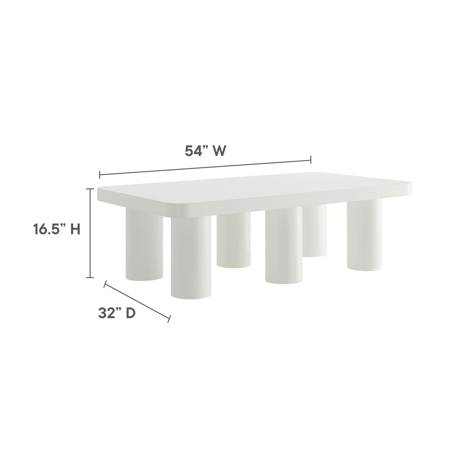 Cleo 54” Rectangular Coffee Table by Modway EEI-7072-WHI