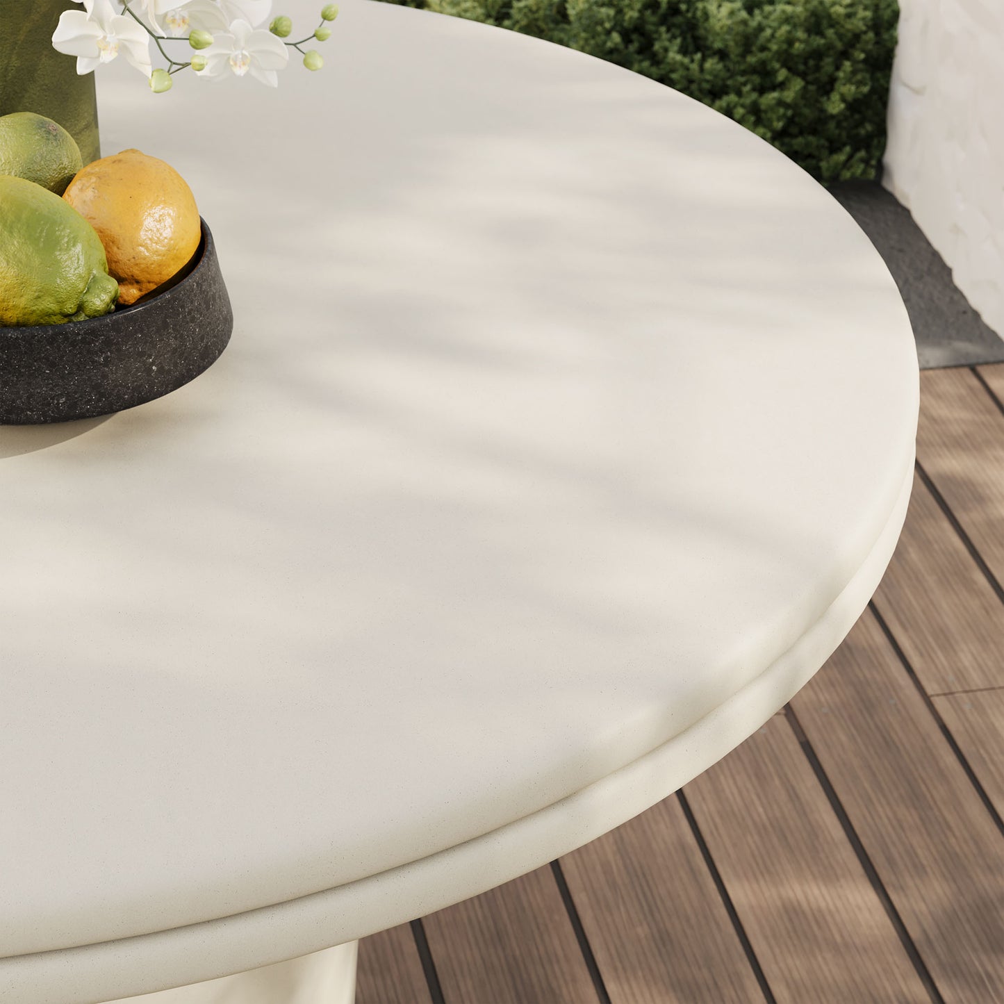 Brion 48" Indoor - Outdoor Patio Concrete Round Dining Table by Modway EEI-7087-WHI