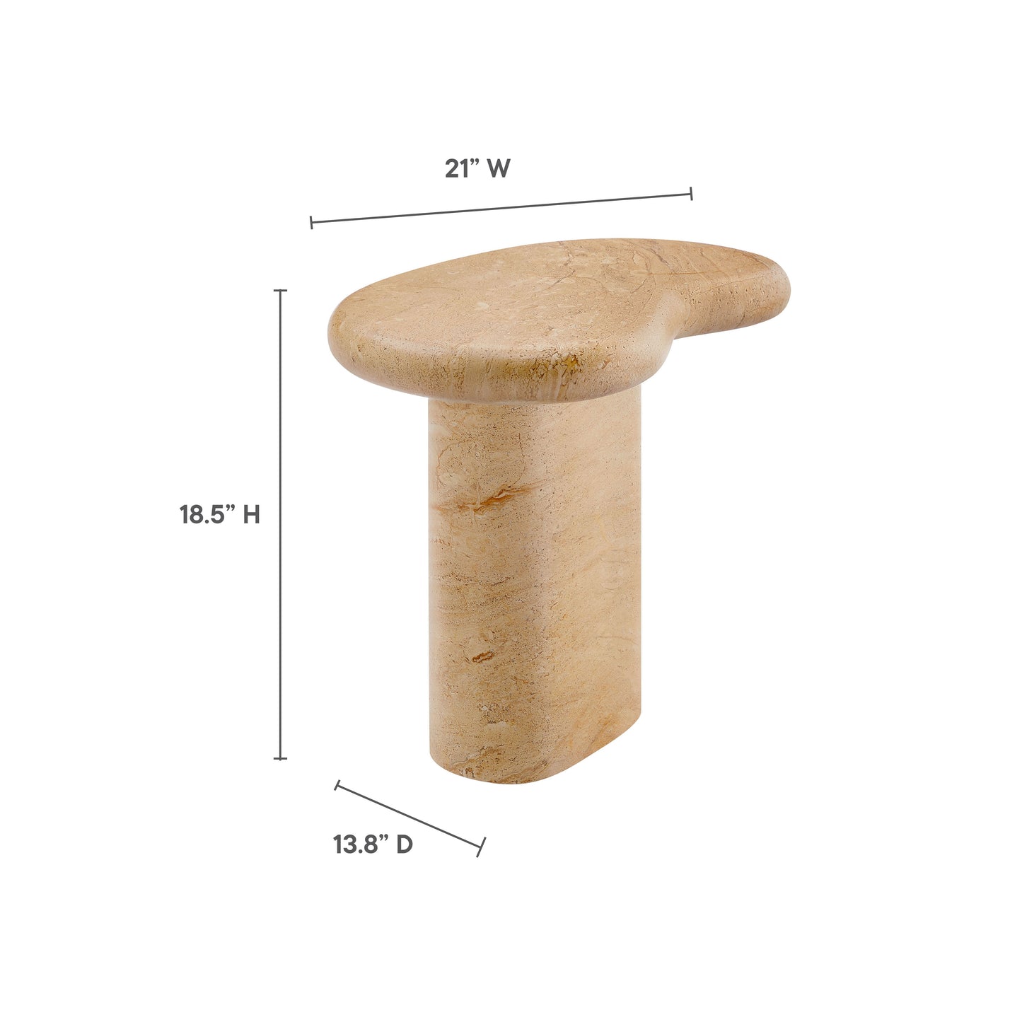 Elowen Indoor - Outdoor Patio Textured Faux Travertine Side Table by Modway EEI-7094-TRV