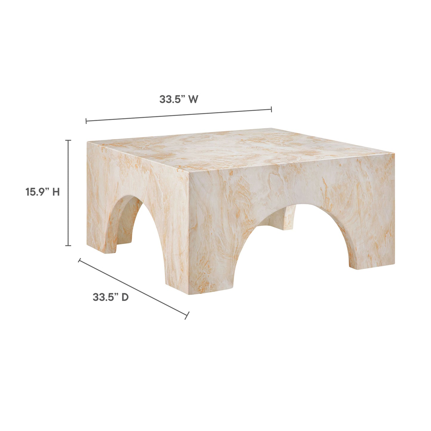 Valen Indoor - Outdoor Patio Arched Concrete Coffee Table by Modway EEI-7097-HYX