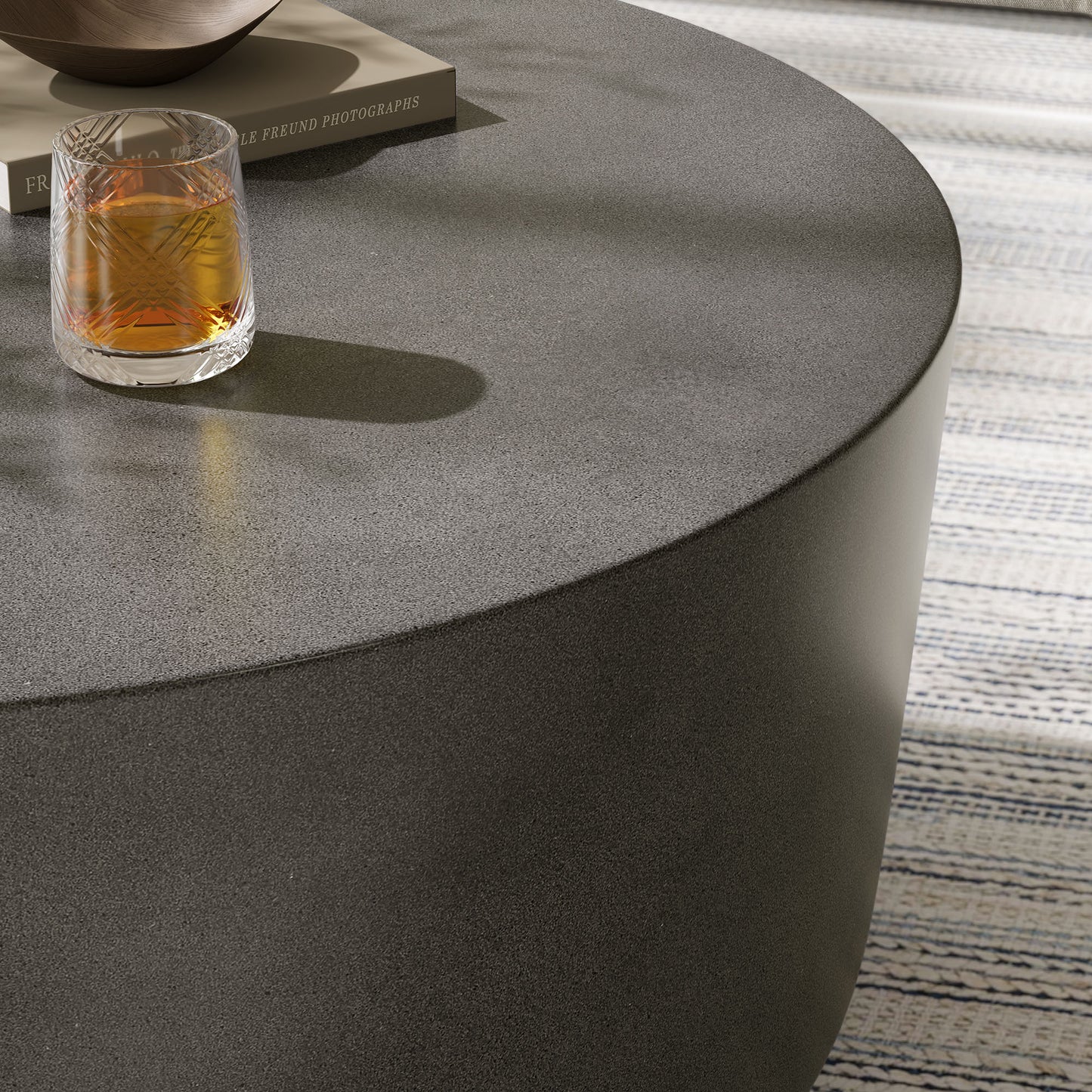 Brion Round Indoor - Outdoor Patio Concrete Coffee Table by Modway