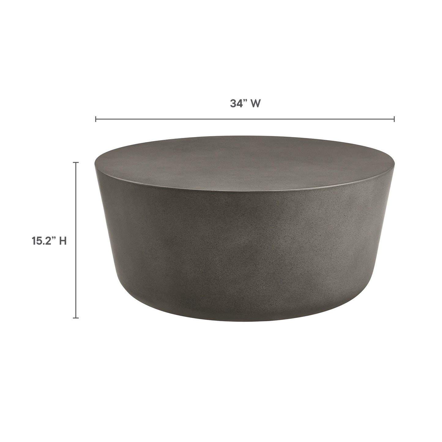 Brion Round Indoor - Outdoor Patio Concrete Coffee Table by Modway