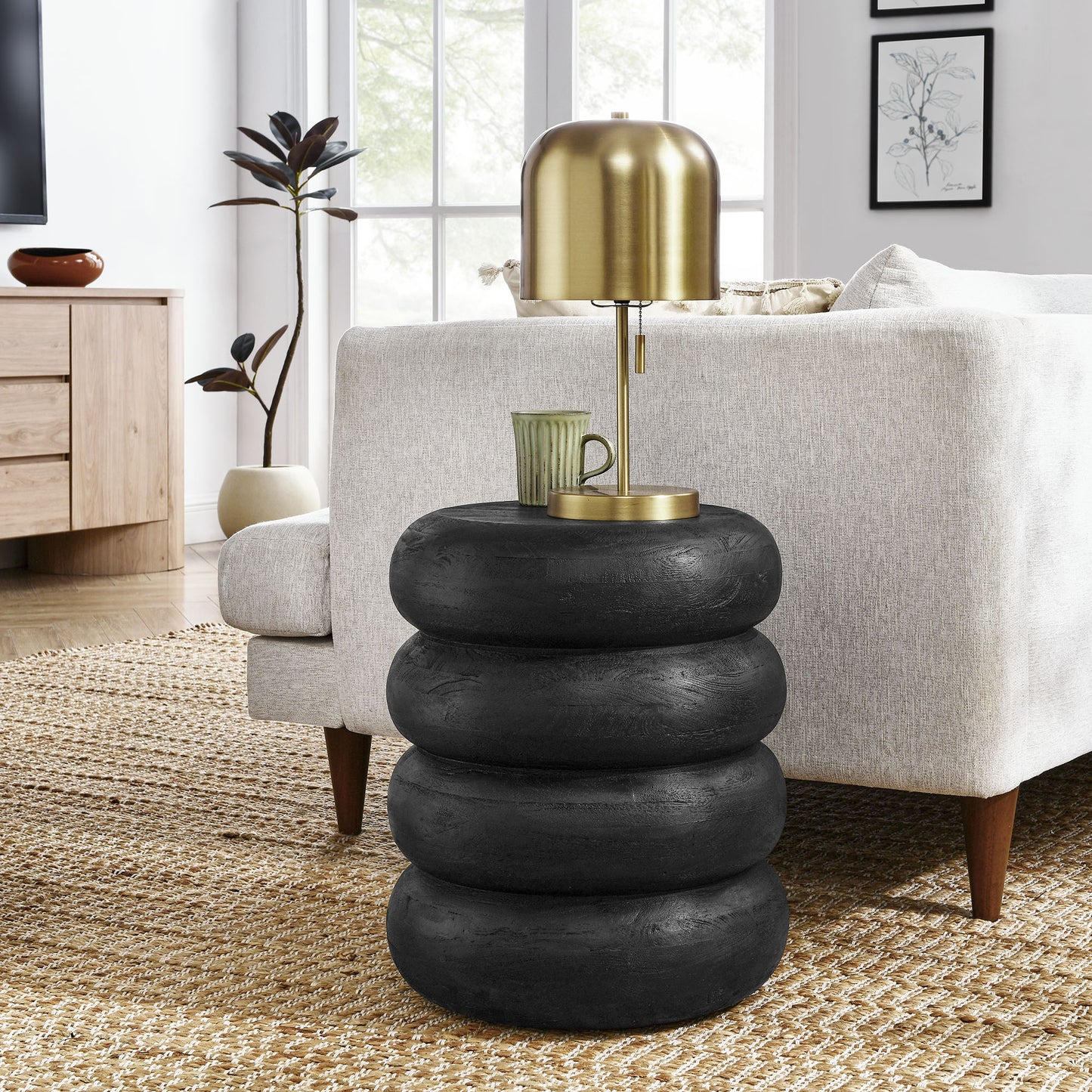 Ellery Round Stacked Wood Side Table by Modway EEI-7106