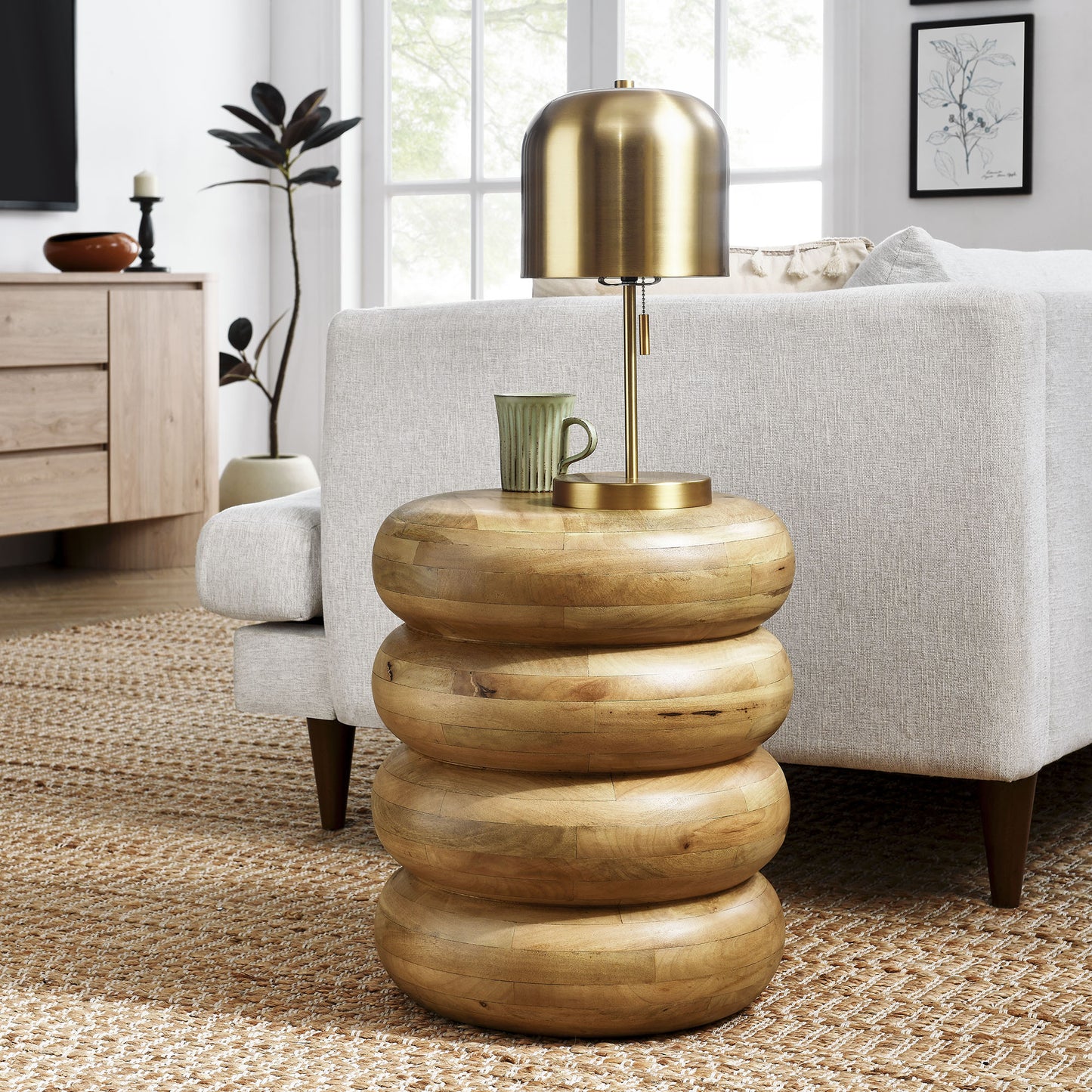 Ellery Round Stacked Wood Side Table by Modway EEI-7106