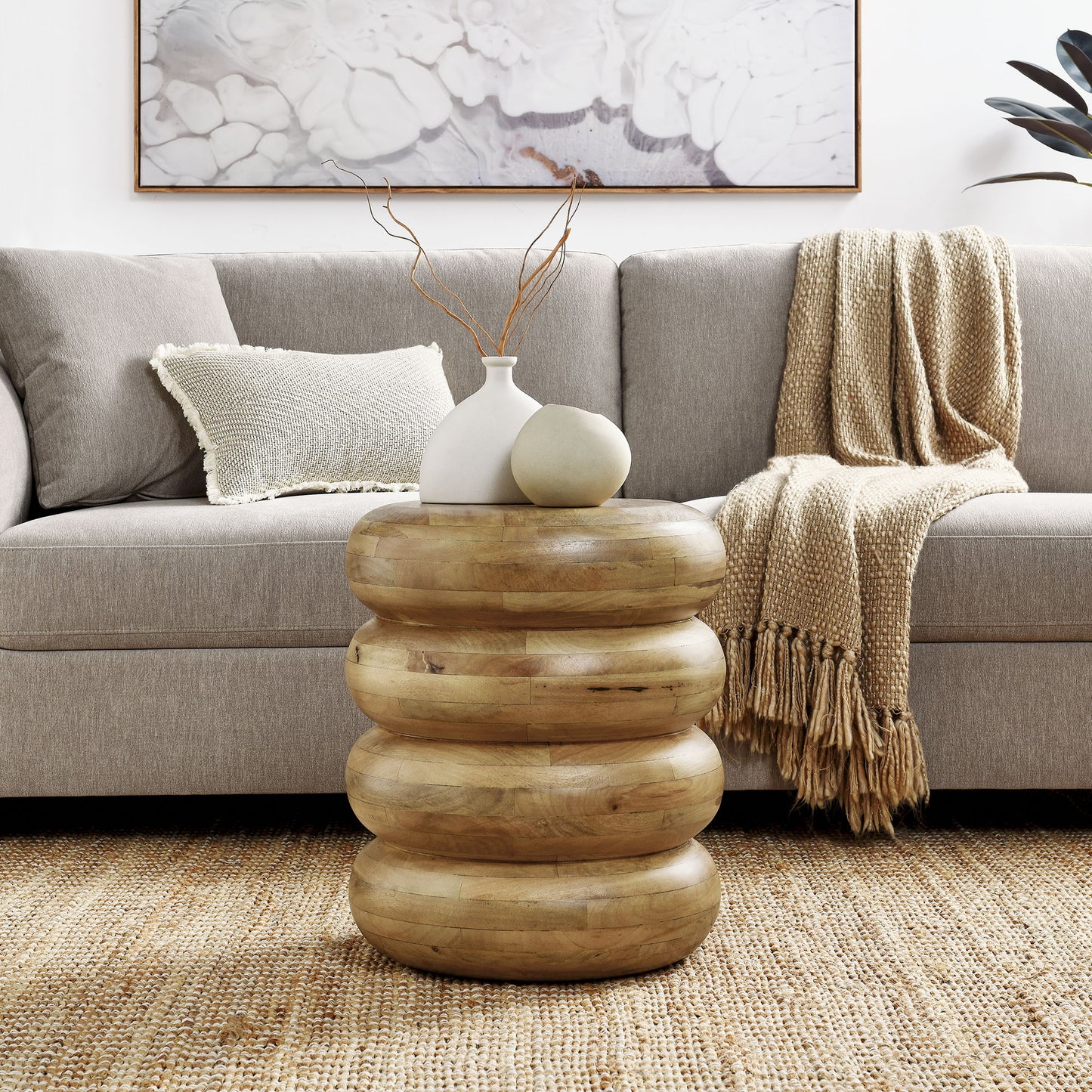 Ellery Round Stacked Wood Side Table by Modway EEI-7106