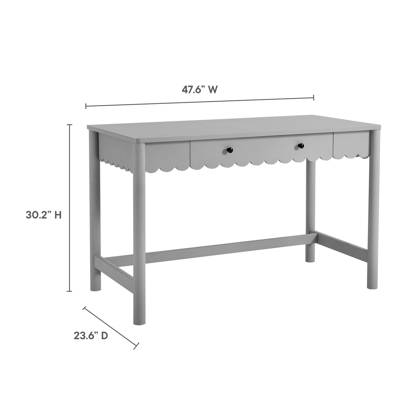 Emmeline 1-Drawer Scallop Writing Desk by Modway EEI-7155-LGR