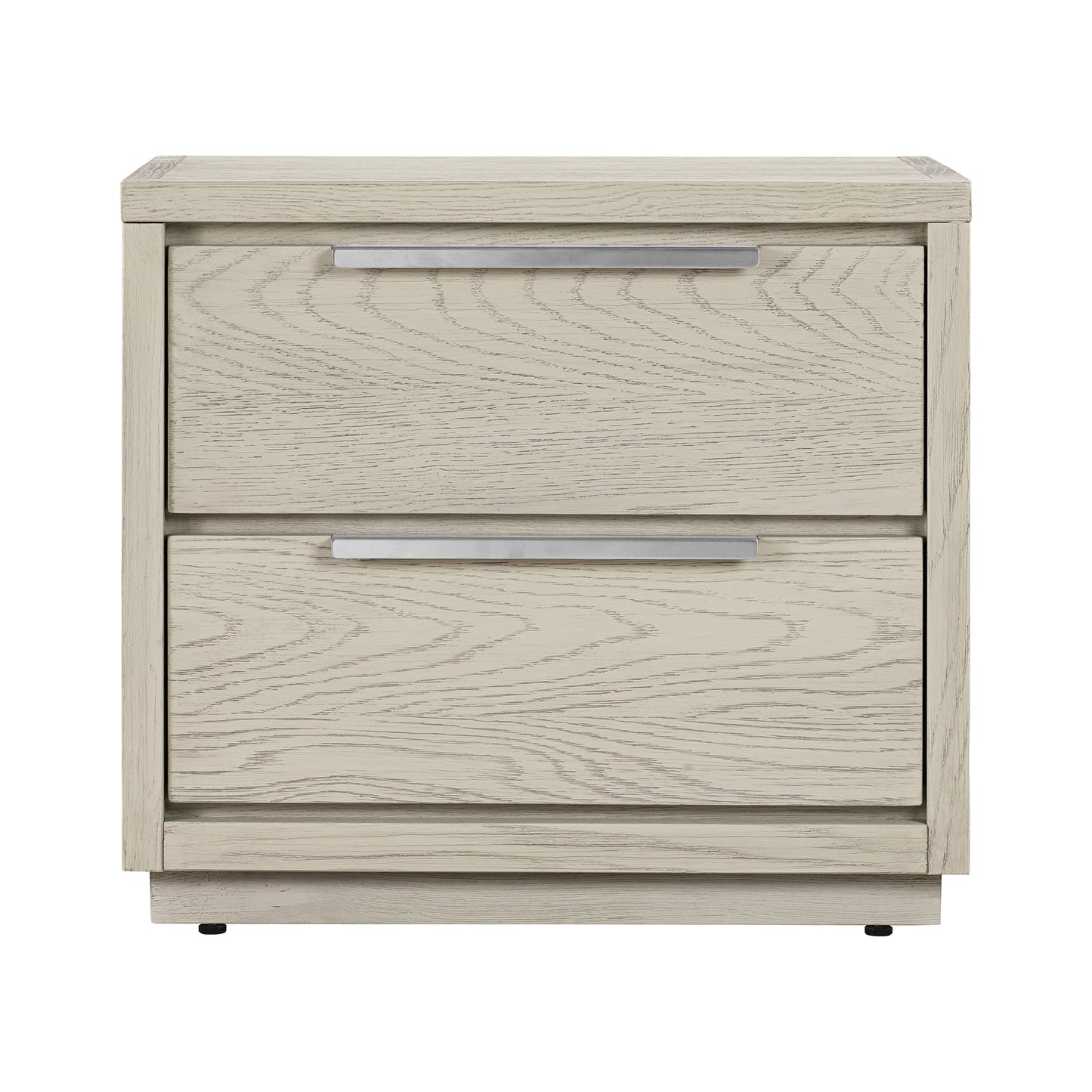 Abbey 2 Drawer Nightstand in Gray Oak Wood