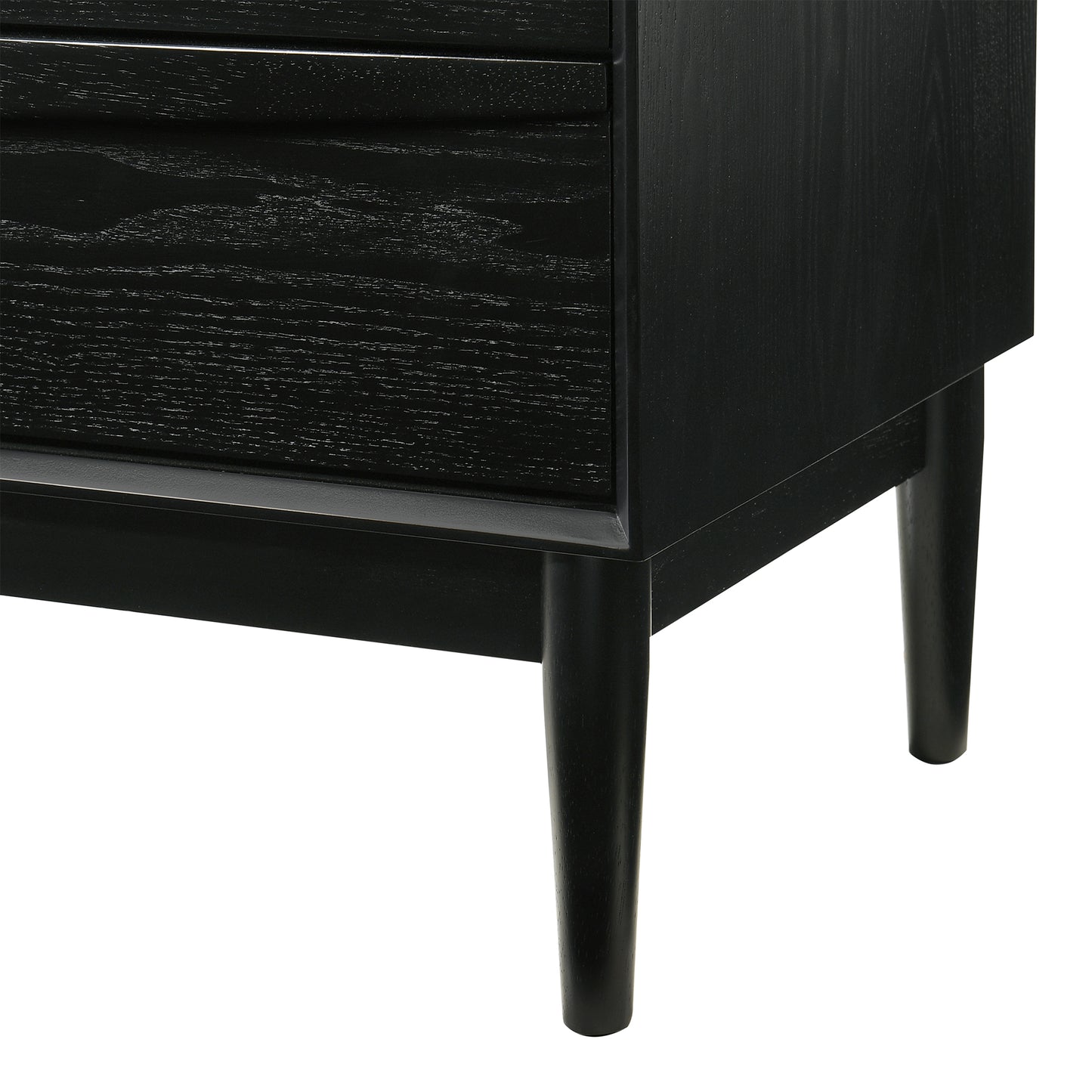 Artemio 6 Drawer Wood Dresser in Black and Walnut Finish