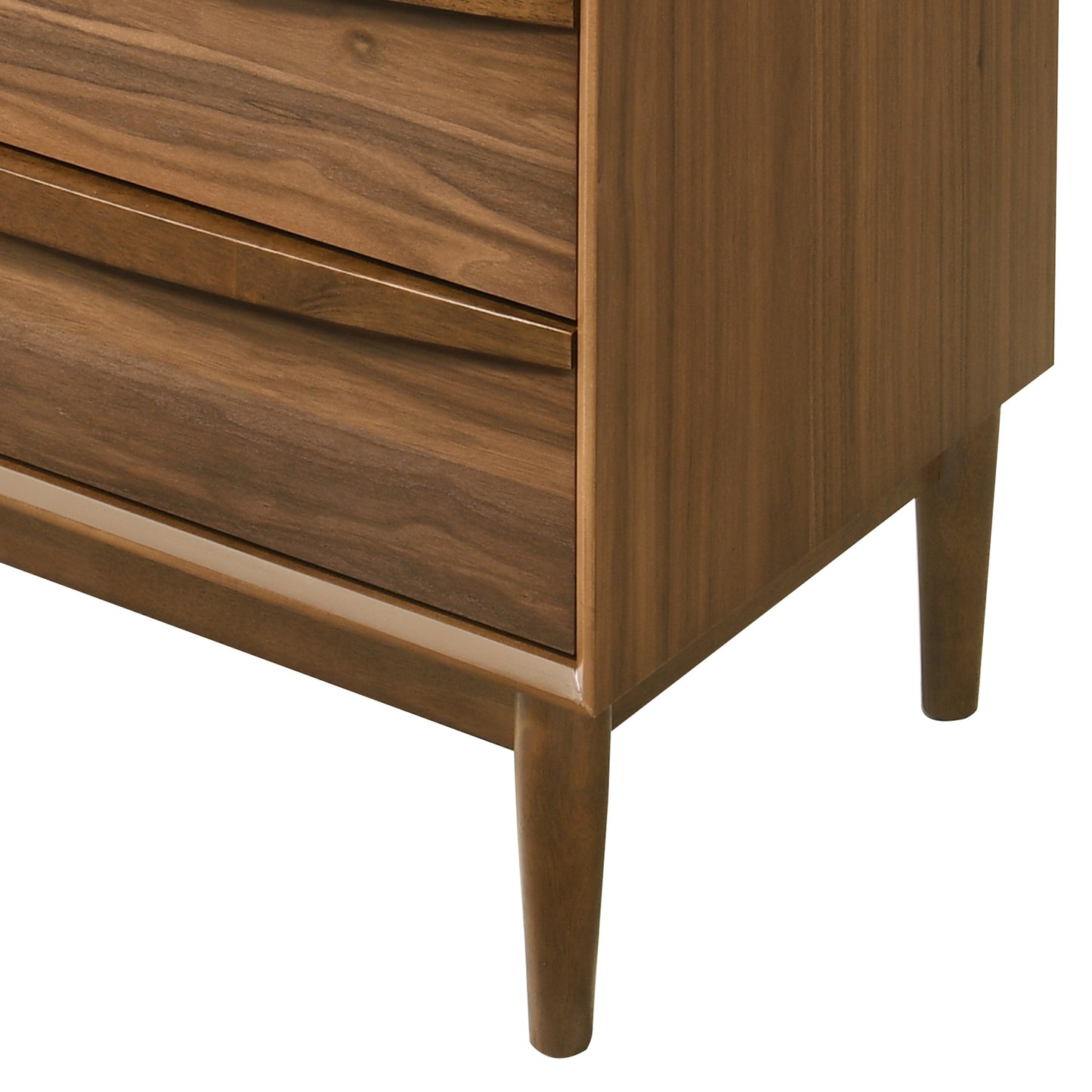 Artemio 6 Drawer Wood Dresser in Black and Walnut Finish