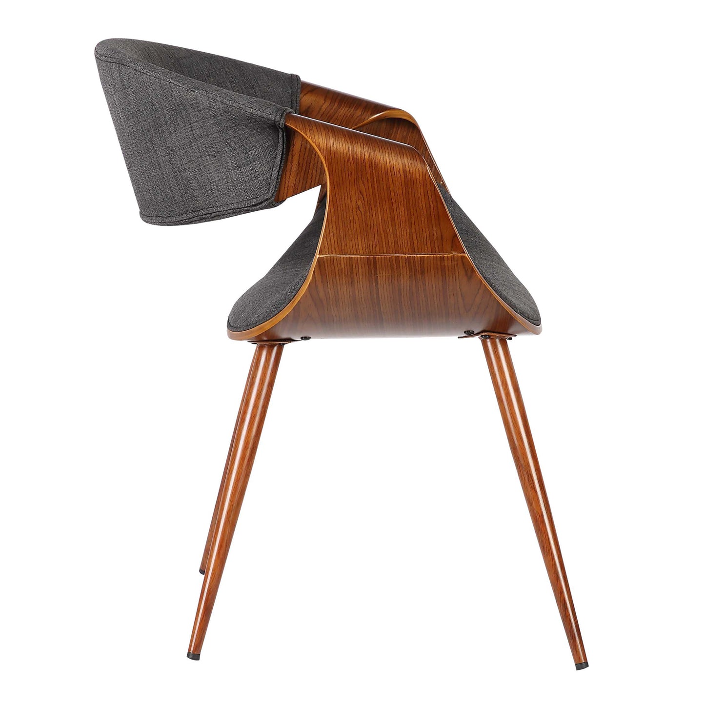 Butterfly Mid-Century Dining Chair in Walnut Finish and Charcoal Fabric