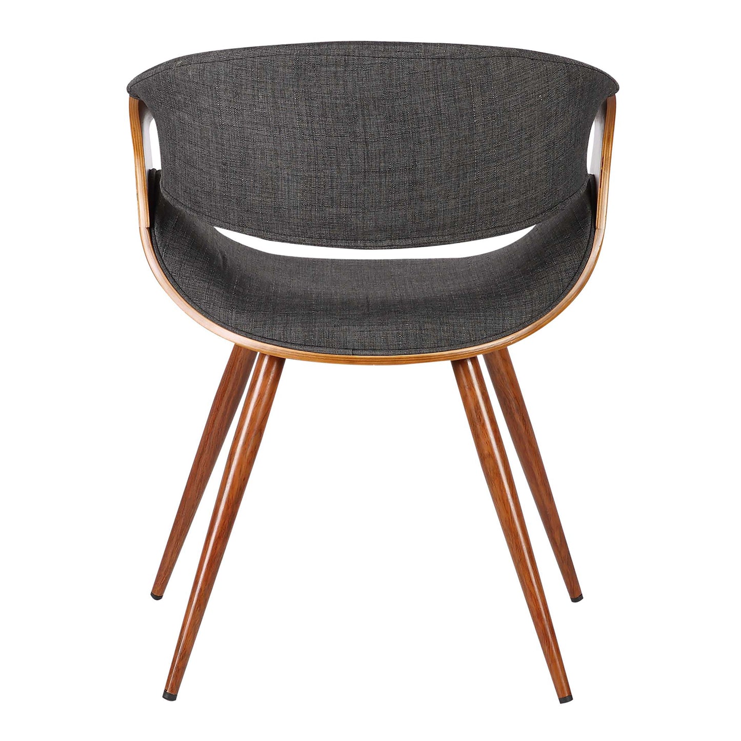 Butterfly Mid-Century Dining Chair in Walnut Finish and Charcoal Fabric