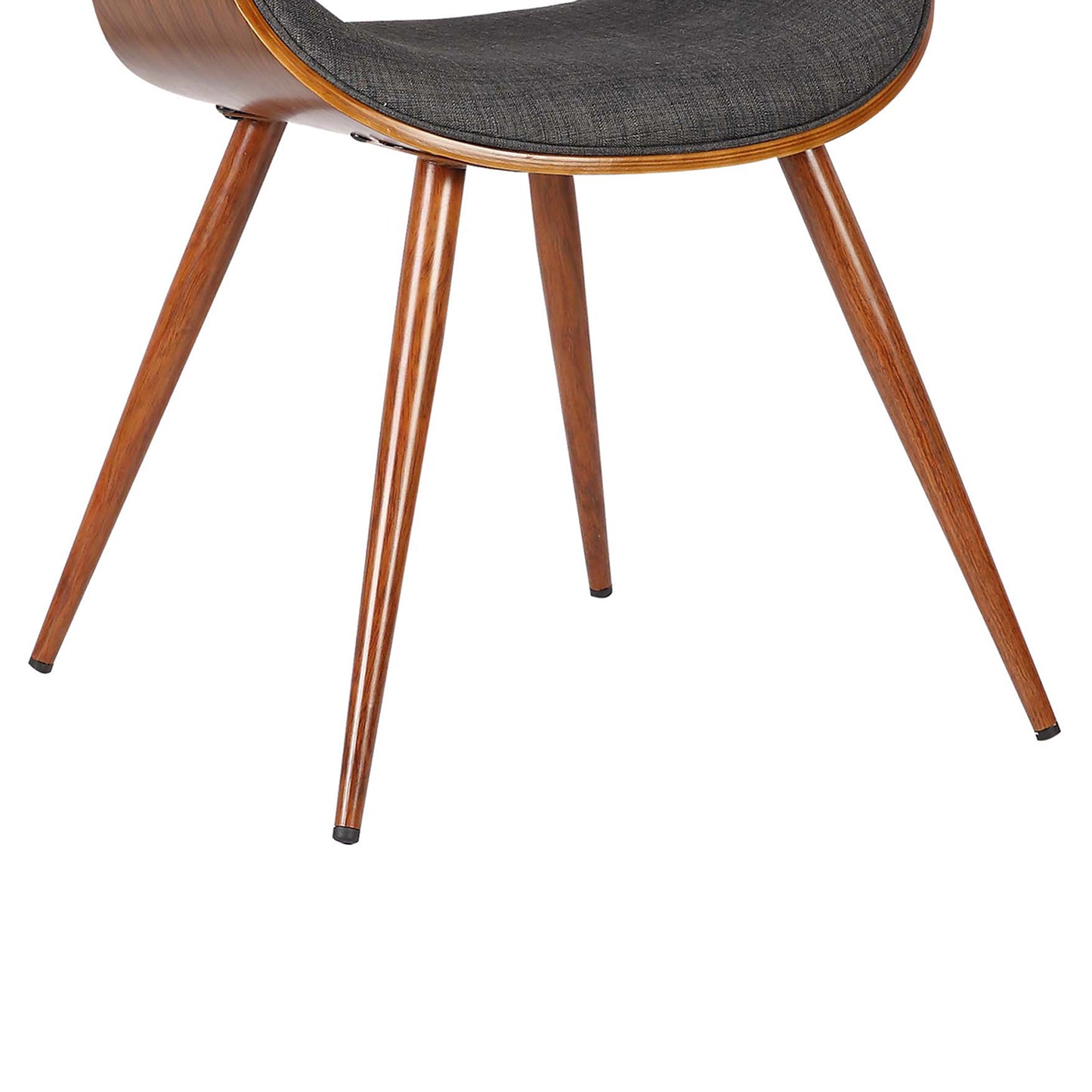 Butterfly Mid-Century Dining Chair in Walnut Finish and Charcoal Fabric