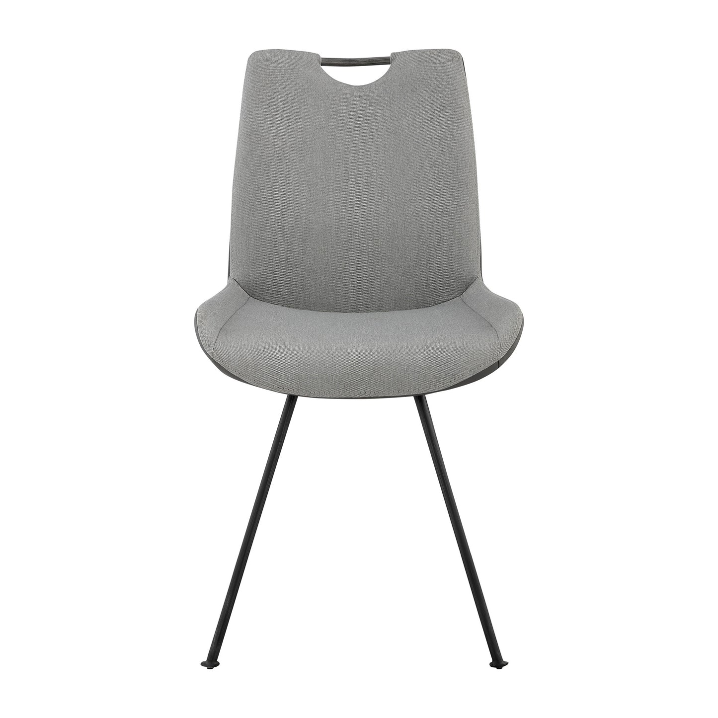 Coronado Contemporary Dining Chair in Gray Powder Coated Finish and Pewter Fabric - Set of 2