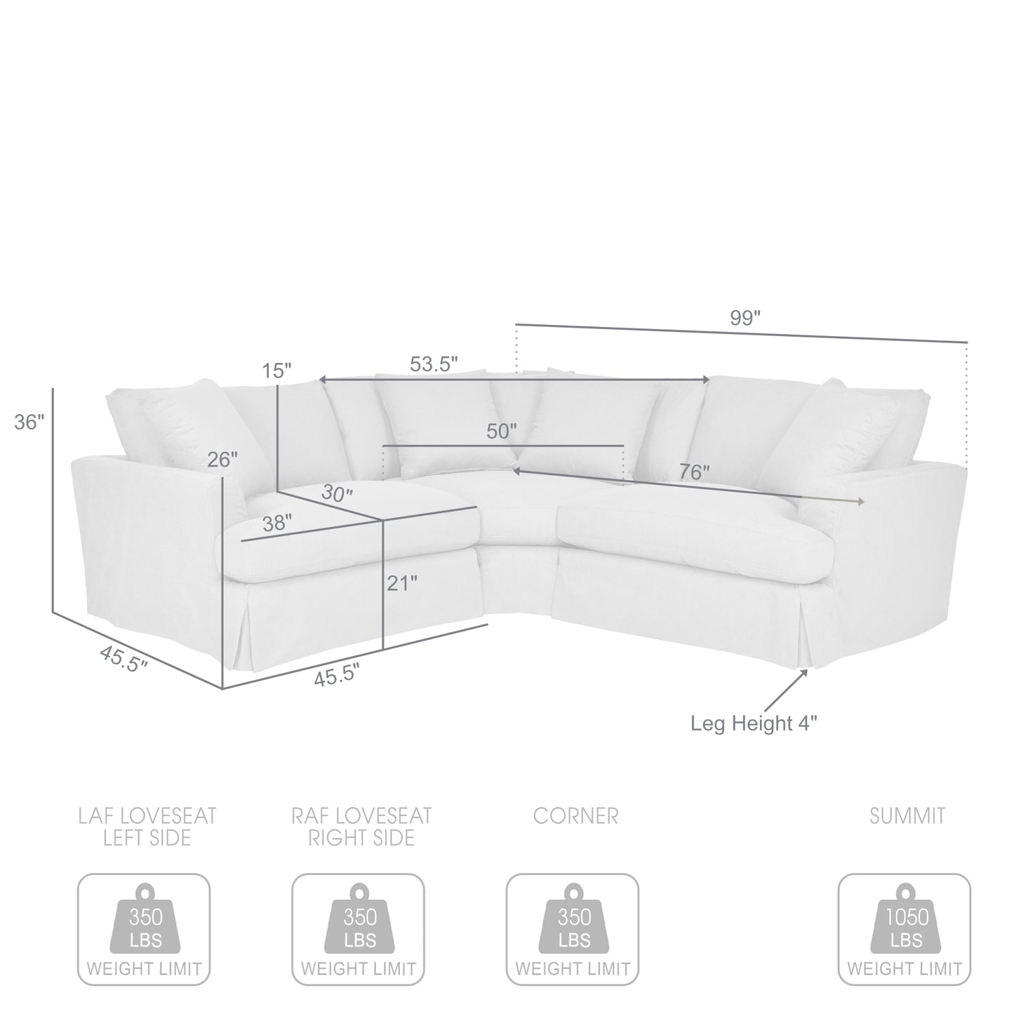 Ciara Upholstered 3 Piece Sectional Sofa in Sahara Brown