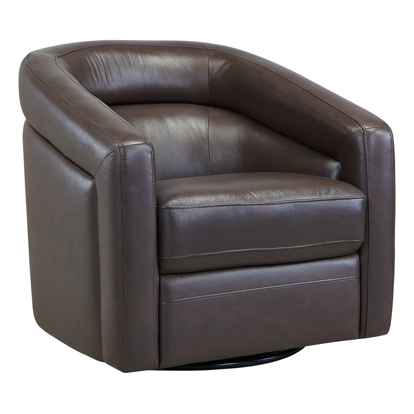 Desi Contemporary Leather Swivel Accent Chair