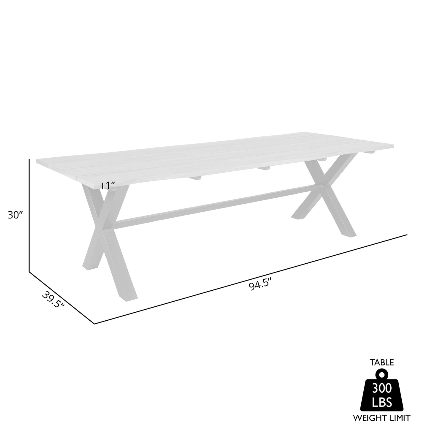 Glendora Outdoor Patio Live Edge Dining Table in Eucalyptus Wood with Black Metal Base