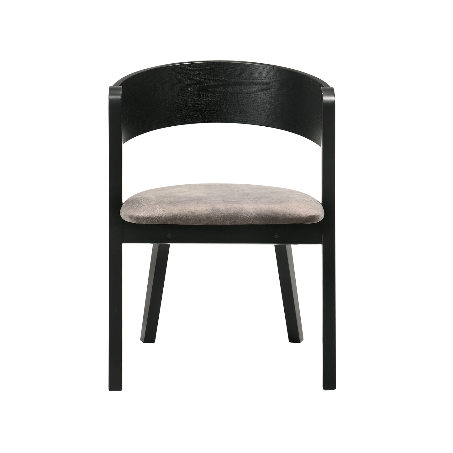 Jackie Mid-Century Upholstered Dining Chairs in Black finish - Set of 2