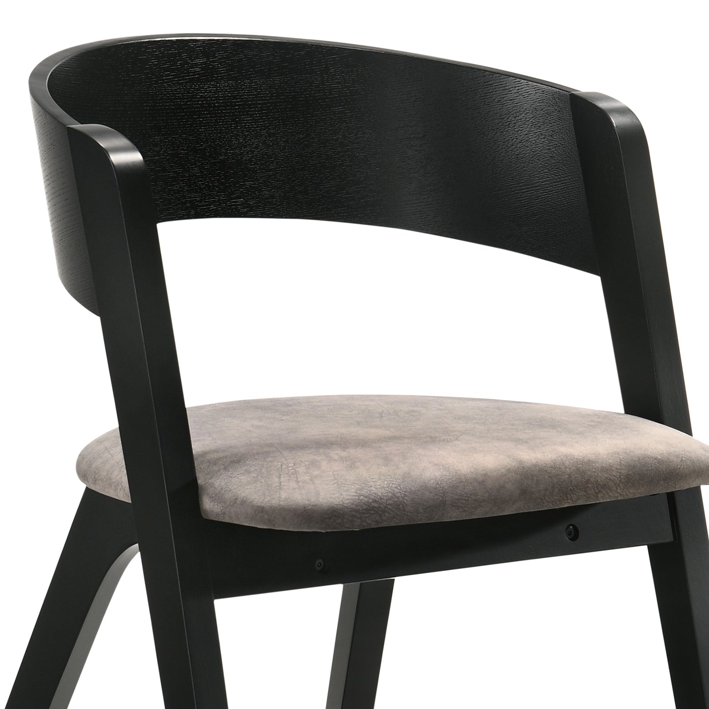 Jackie Mid-Century Upholstered Dining Chairs in Black finish - Set of 2