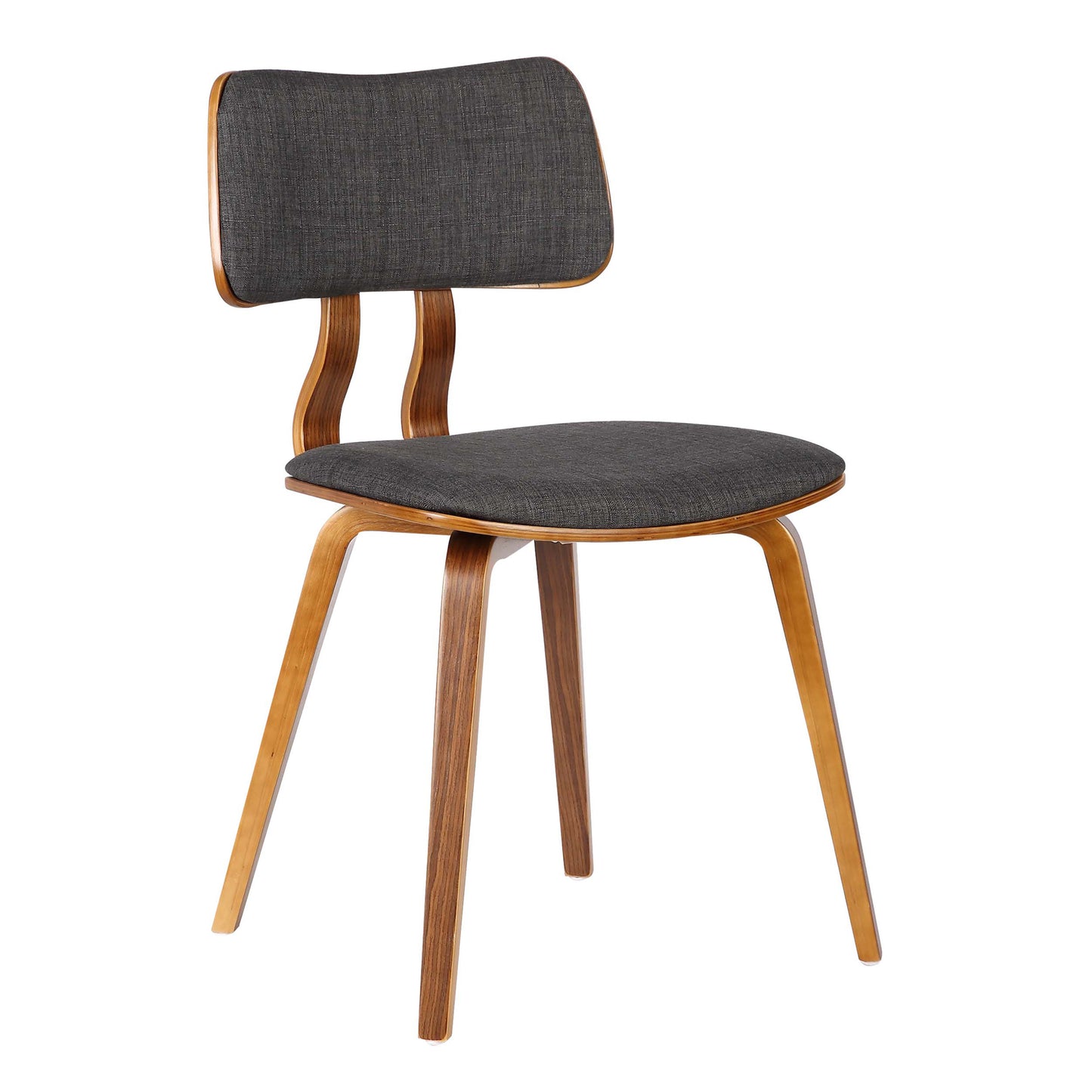 Jaguar Mid-Century Dining Chair in Walnut Wood and Fabric