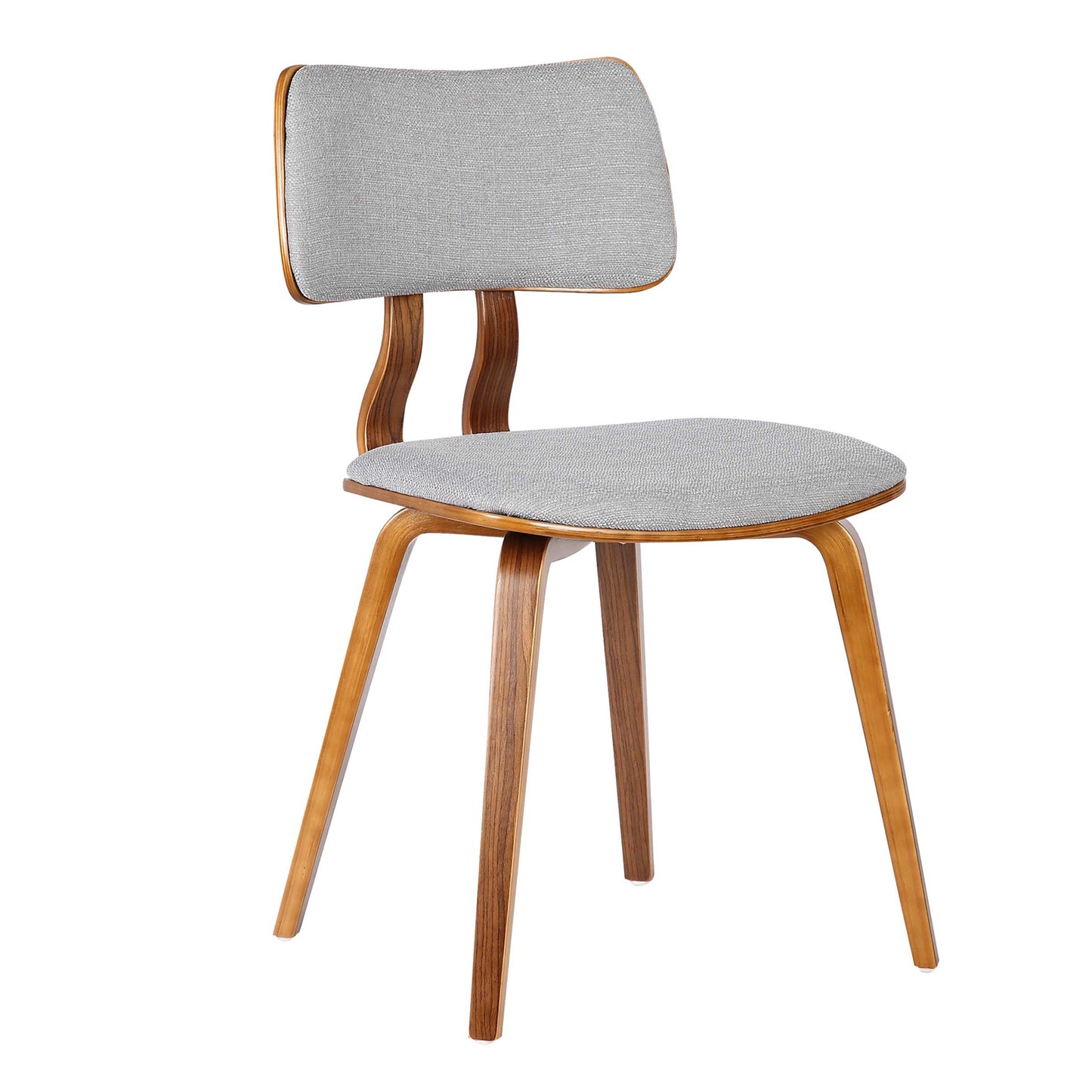 Jaguar Mid-Century Dining Chair in Walnut Wood and Fabric