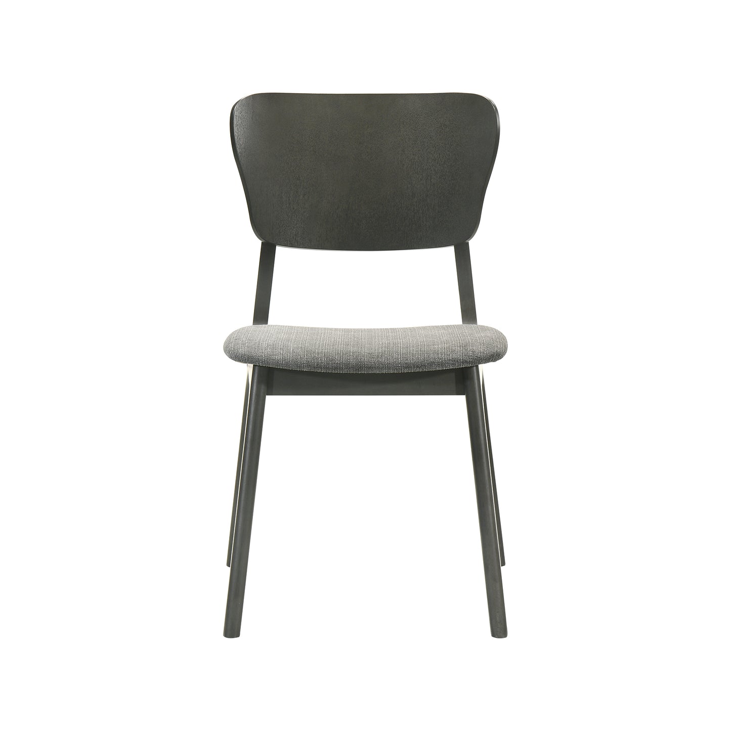 Kalia Wood Dining Chair in Gray Finish with Gray Fabric - Set of 2