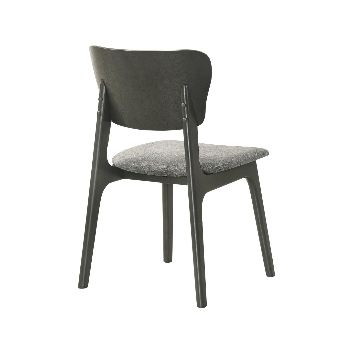 Kalia Wood Dining Chair in Gray Finish with Gray Fabric - Set of 2