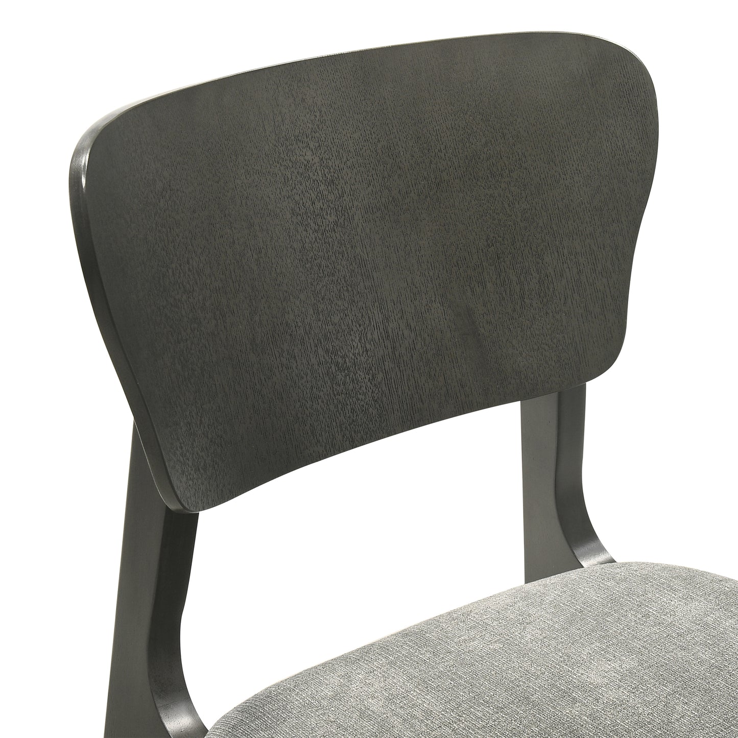 Kalia Wood Dining Chair in Gray Finish with Gray Fabric - Set of 2