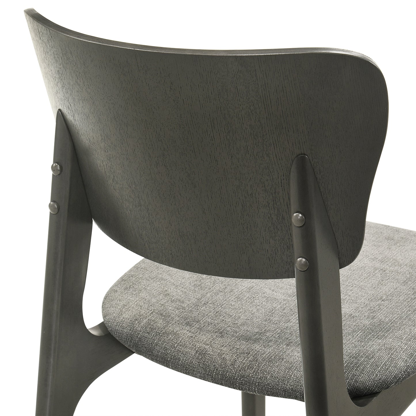 Kalia Wood Dining Chair in Gray Finish with Gray Fabric - Set of 2