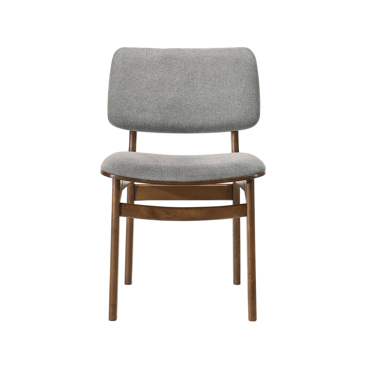 Lima Gray Upholstered Wood Dining Chairs in Walnut Finish - Set of 2