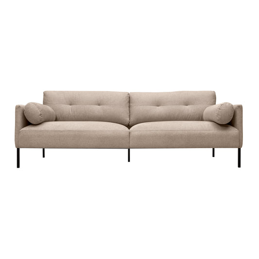 Michalina 84" Sofa with Black Metal Legs in Fabric and Velvet Options