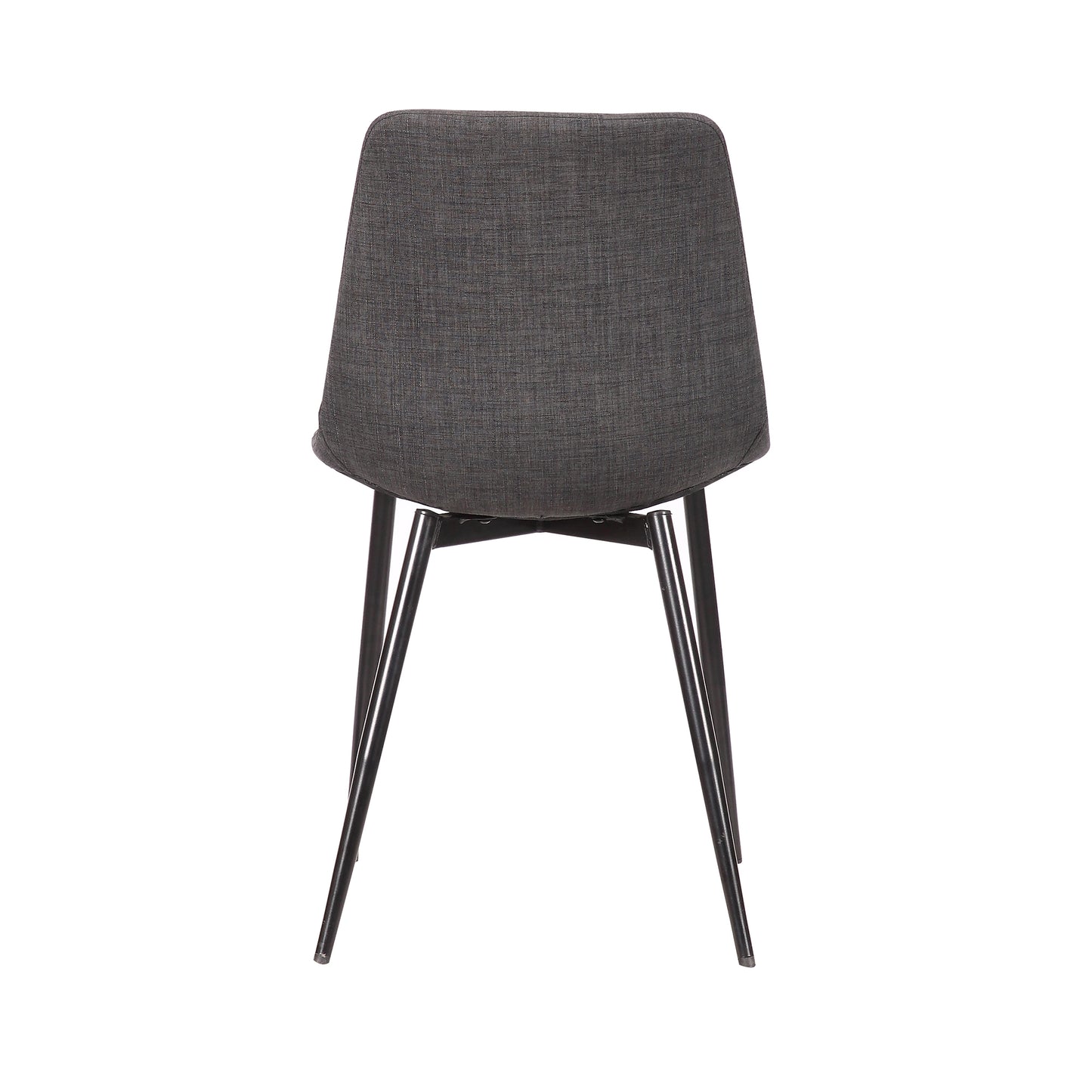 Monte Contemporary Dining Chair in Charcoal Fabric with Black Metal Legs