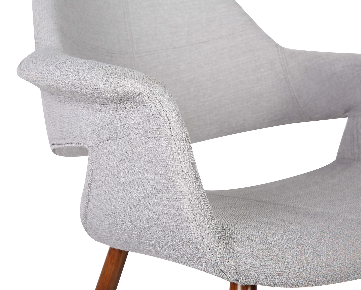 Phoebe Mid-Century Dining Chair in Walnut Finish and Gray Fabric