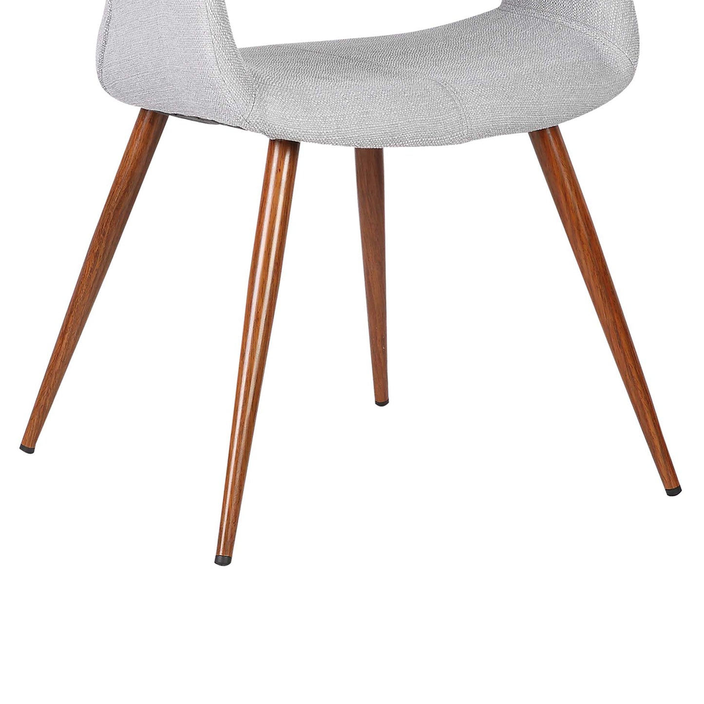 Phoebe Mid-Century Dining Chair in Walnut Finish and Gray Fabric