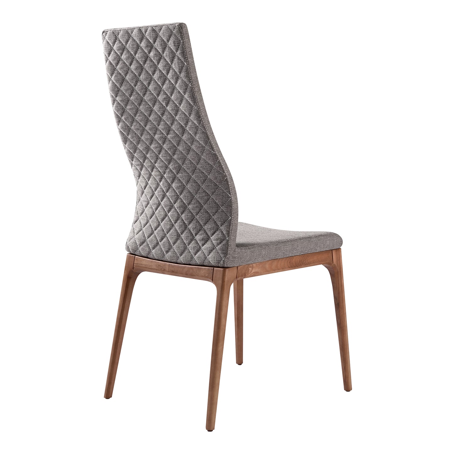 Parker Mid-Century Dining Chair in Walnut Finish and Gray Fabric - Set of 2