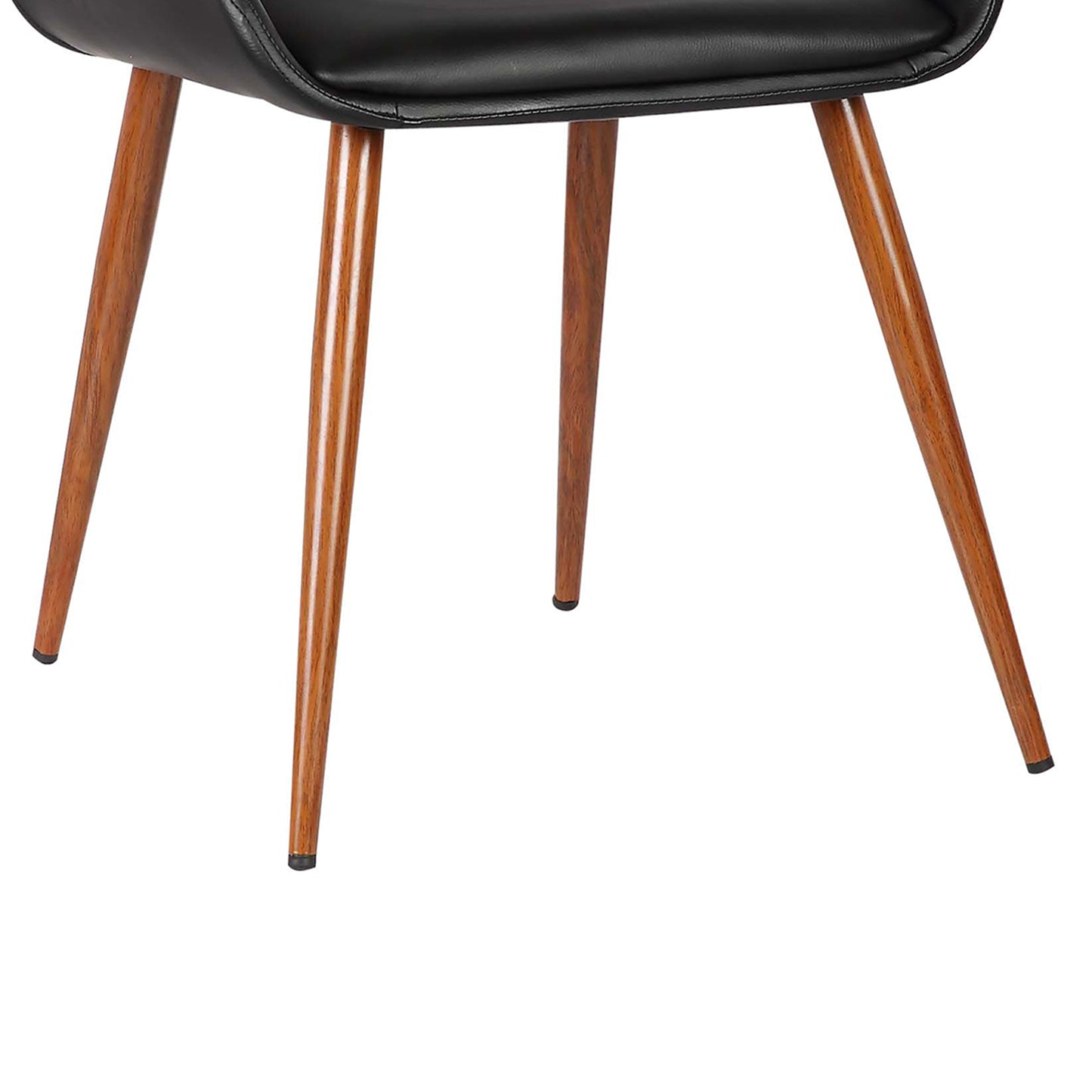 Panda Mid-Century Dining Chair in Walnut Finish with Faux Leather and Fabric Options