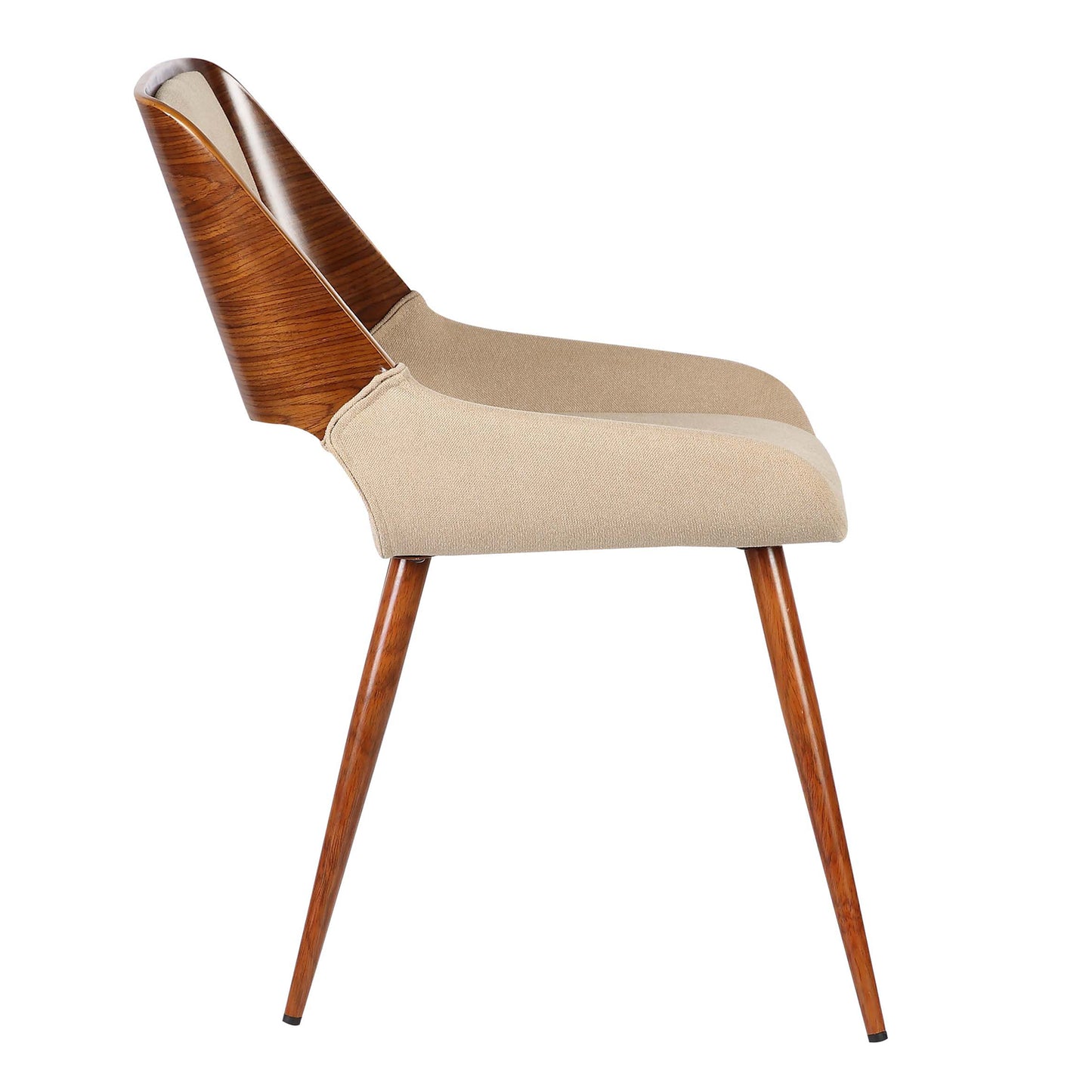 Panda Mid-Century Dining Chair in Walnut Finish with Faux Leather and Fabric Options