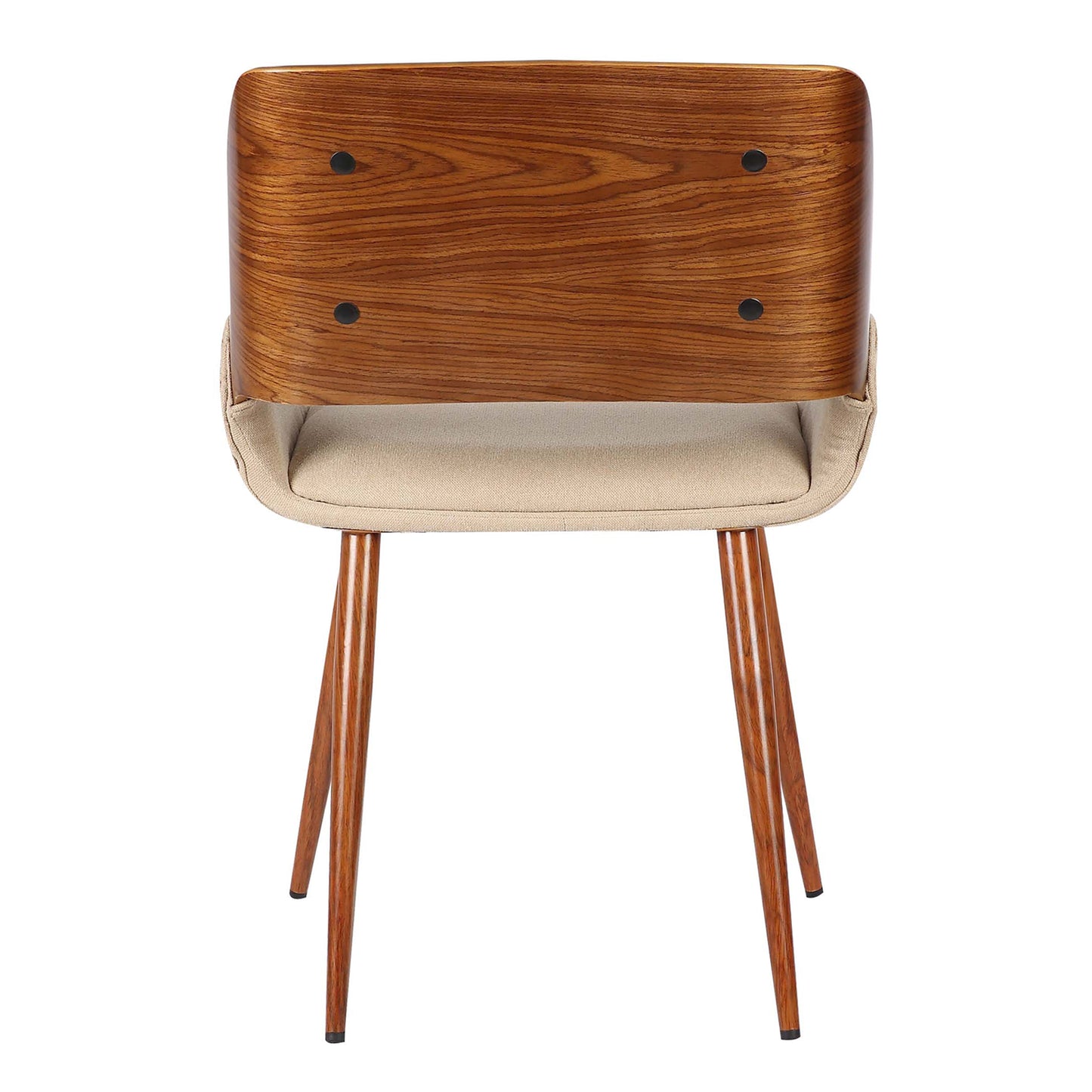 Panda Mid-Century Dining Chair in Walnut Finish with Faux Leather and Fabric Options