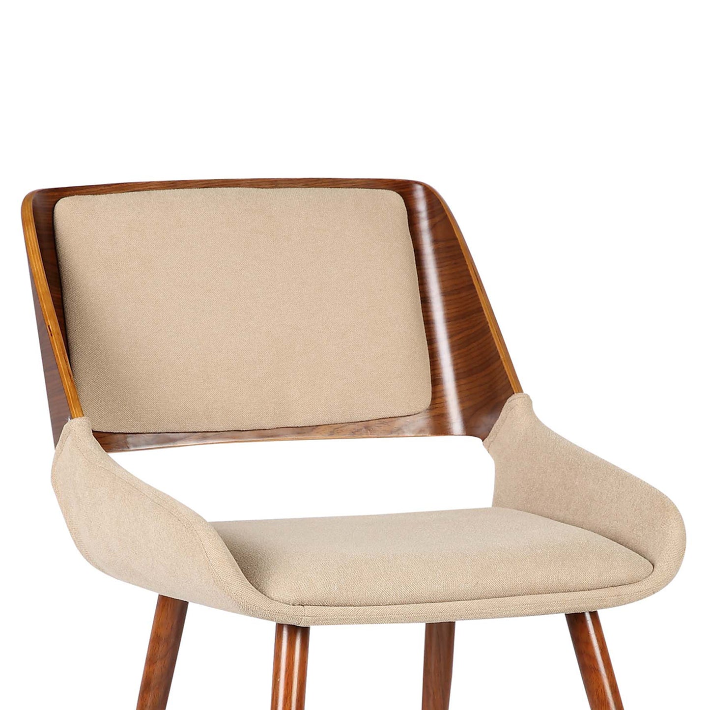 Panda Mid-Century Dining Chair in Walnut Finish with Faux Leather and Fabric Options