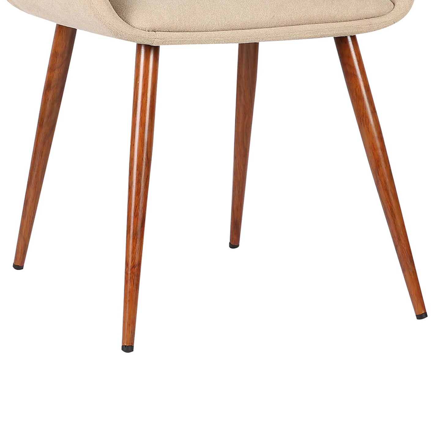 Panda Mid-Century Dining Chair in Walnut Finish with Faux Leather and Fabric Options