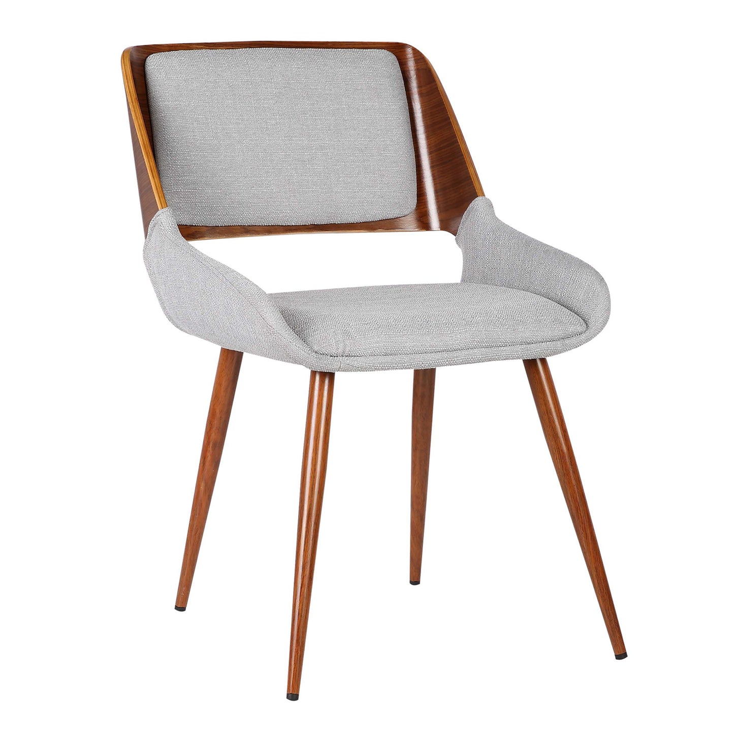 Panda Mid-Century Dining Chair in Walnut Finish with Faux Leather and Fabric Options