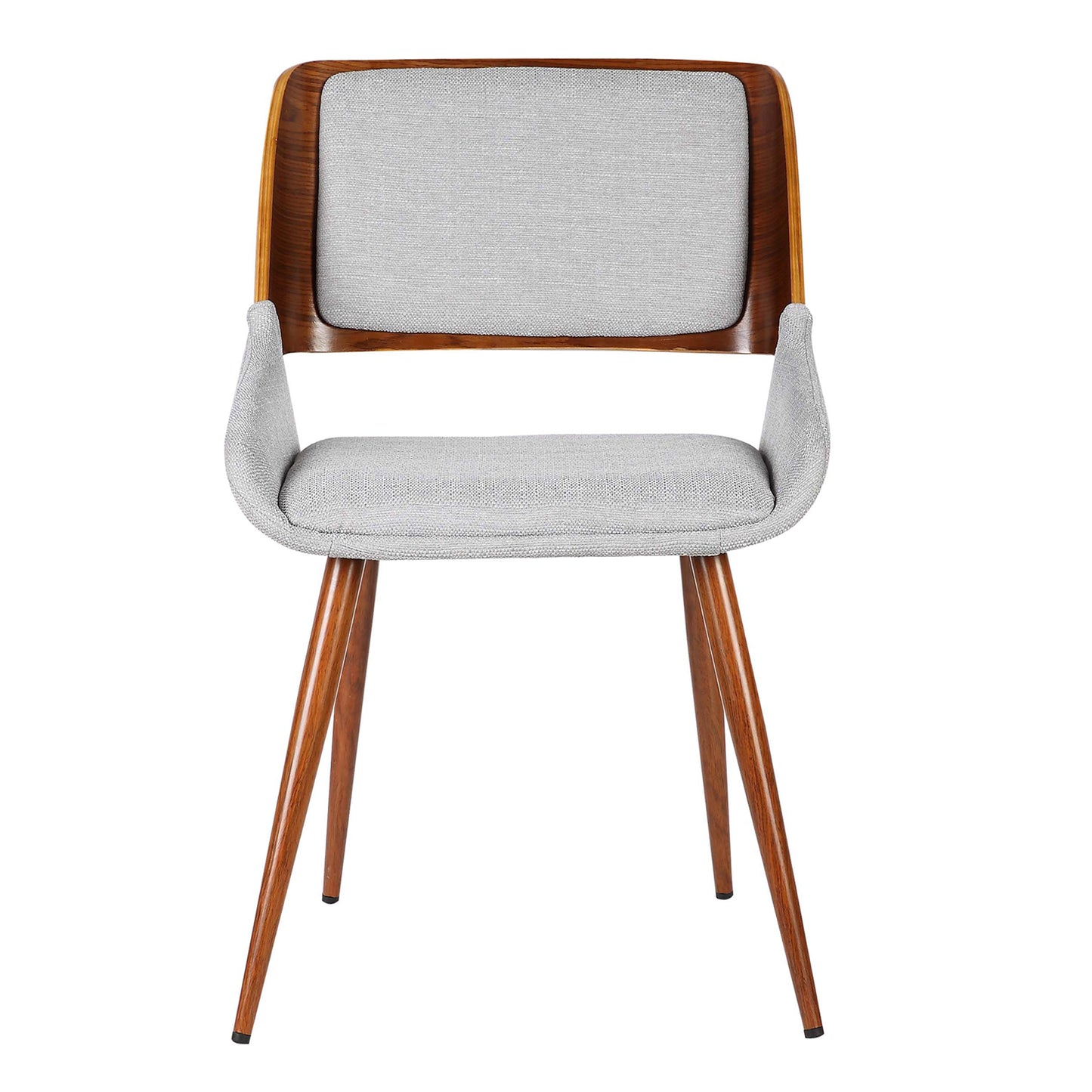 Panda Mid-Century Dining Chair in Walnut Finish with Faux Leather and Fabric Options