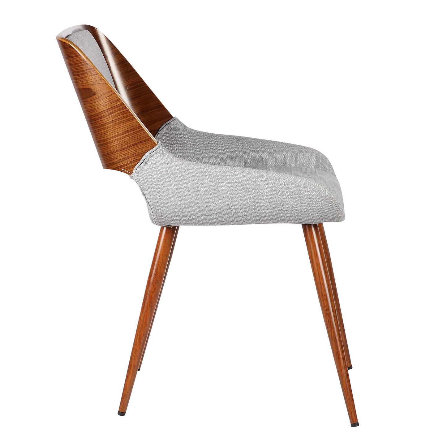 Panda Mid-Century Dining Chair in Walnut Finish with Faux Leather and Fabric Options