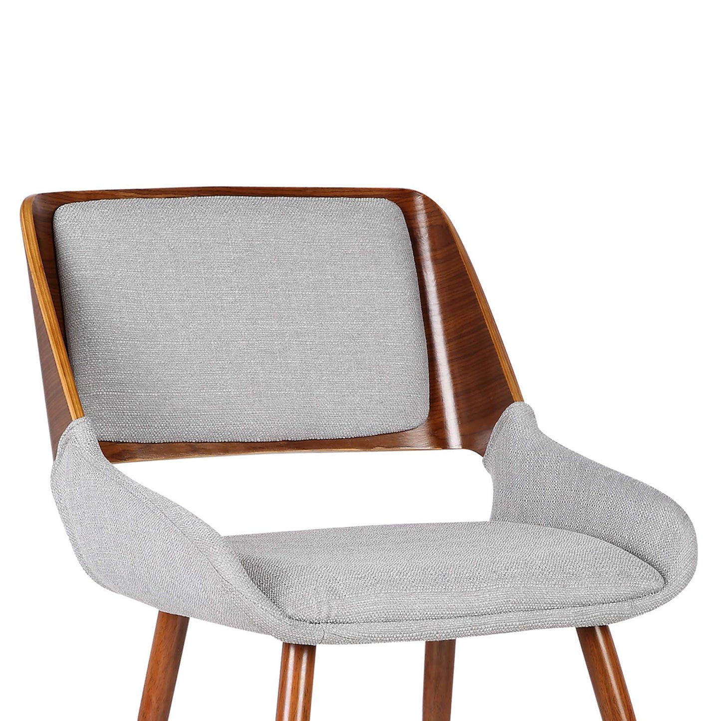 Panda Mid-Century Dining Chair in Walnut Finish with Faux Leather and Fabric Options