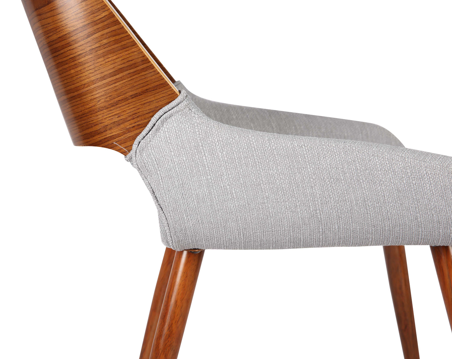 Panda Mid-Century Dining Chair in Walnut Finish with Faux Leather and Fabric Options