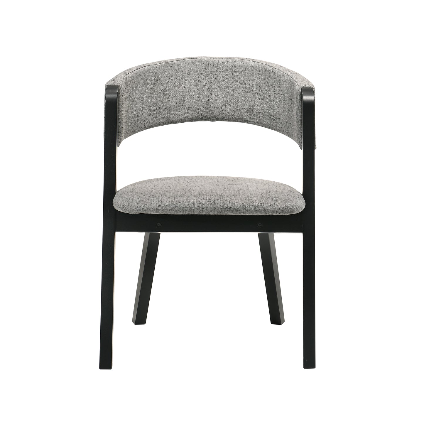 Rowan Gray Upholstered Dining Chairs in Black Finish - Set of 2