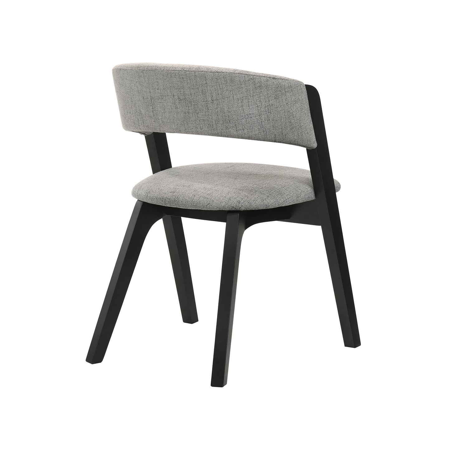 Rowan Gray Upholstered Dining Chairs in Black Finish - Set of 2